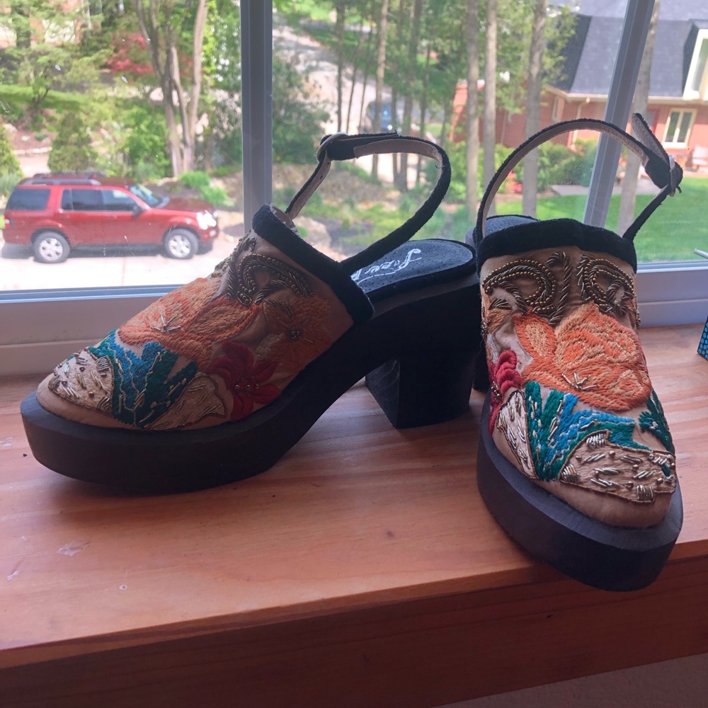 Free People Clogs with Embroidery